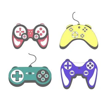 Gamepad in retro style. Game controller vector illustration isolated on white Stock Illustration