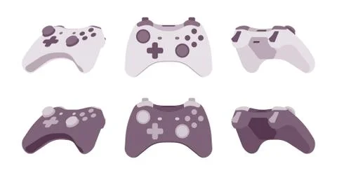 Gamepad set in black and white colors Stock Illustration