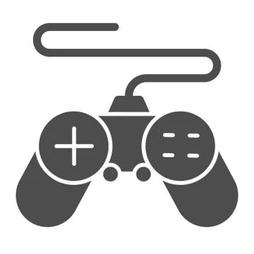 Gamepad solid icon, Coworking concept, joystick sign on white background Illustrazione stock