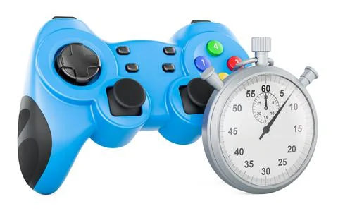 Gamepad with stopwatch, 3D rendering 스톡 일러스트