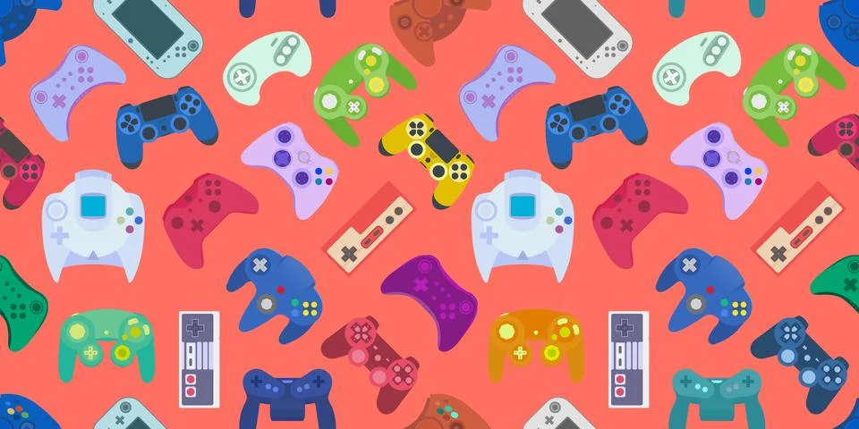 Gamepad Video game controller background Stock Illustration