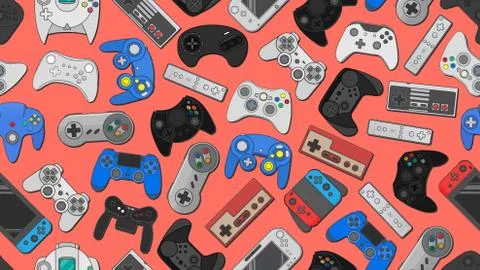 Gamepad Video game controller background Stock Illustration