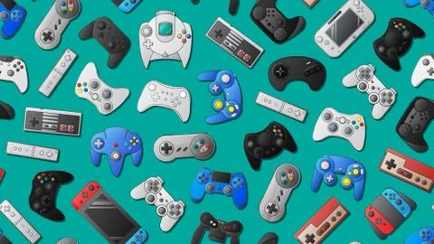 Gamepad Video game controller background Stock Illustration