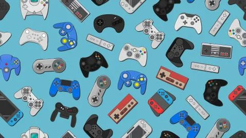 Gamepad Video game controller background Stock Illustration