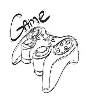 Gamepad for video games vector drawing isolated on white background イラスト素材