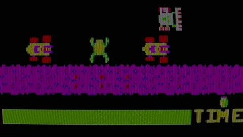 Gameplay abandonware frogger macro screen Video stock 203949267
