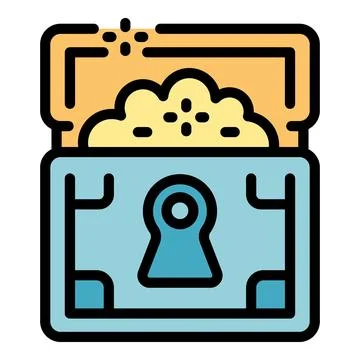 Gameplay treasure icon vector flat Stock Illustration