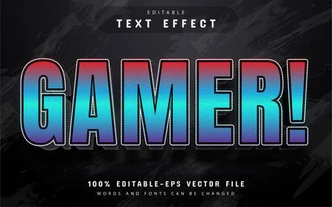 Gamer 3d text effect with gradient Stock Illustration