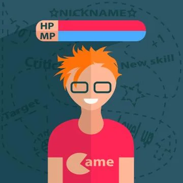 Gamer boy character Stock Illustration