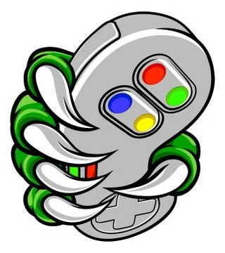 Gamer Claw Video Game Controller Monster Hand Stock Illustration
