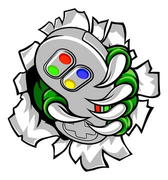 Gamer Claw Video Game Controller Monster Hand Stock Illustration