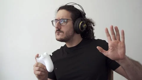 Gamer does little dance after victory Stock Footage 290953782