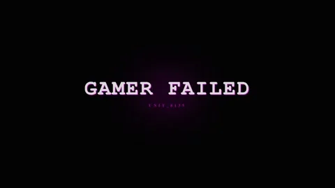 Gamer Failed Text Overlay with Glitch Effect - Game Over Screen Stock Footage 331568475