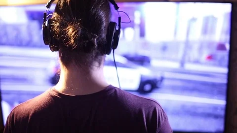 Gamer Gets a Game Over Screen Stock Footage 69748290