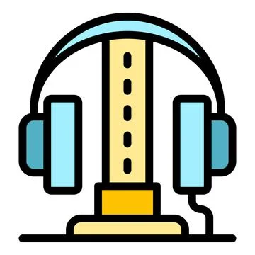 Gamer headset icon vector flat Stock Illustration