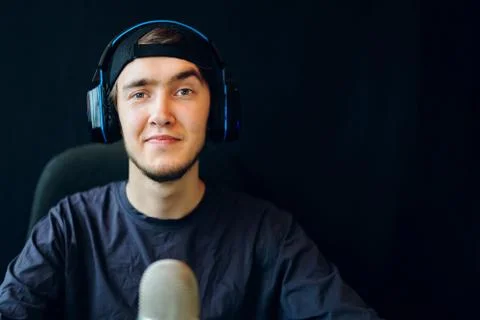 Gamer with headset Foto stock