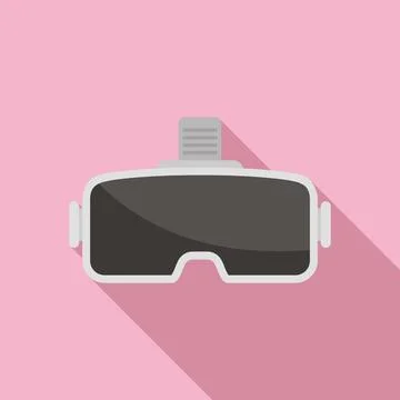 Gamer helmet icon flat vector. Virtual glasses Stock Illustration