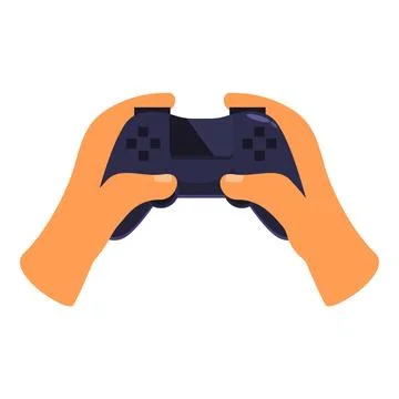 Gamer holding a game controller playing video games Stock Illustration