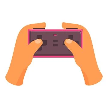 Gamer holding a game controller playing video games Stock Illustration