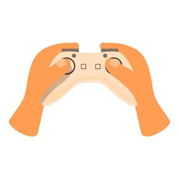 Gamer holding a video game controller playing console Stock Illustration
