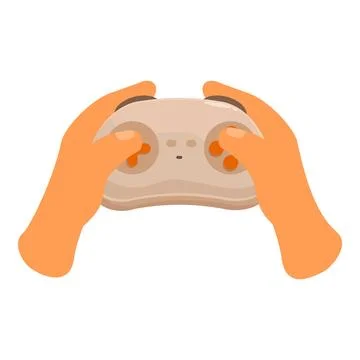 Gamer holding a video game controller playing console Stock Illustration