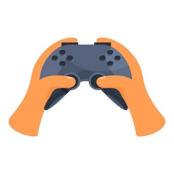 Gamer holding a video game controller playing a videogame Stock Illustration
