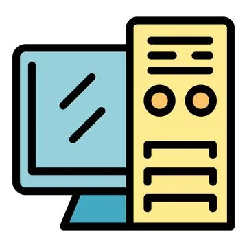 Gamer pc icon vector flat Stock Illustration