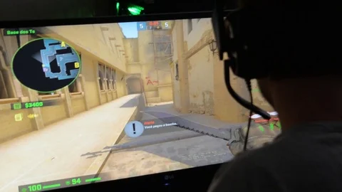 Gamer playing game Stock Footage 80502829