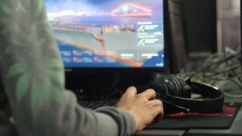 Gamer plays on your computer Stock Footage 72821806