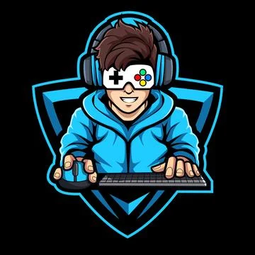Gamer streamer mascot logo vector illustration Stock Illustration