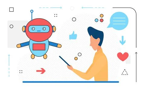 Gamer with tablet computer, he is studying gamedev industry. 스톡 일러스트