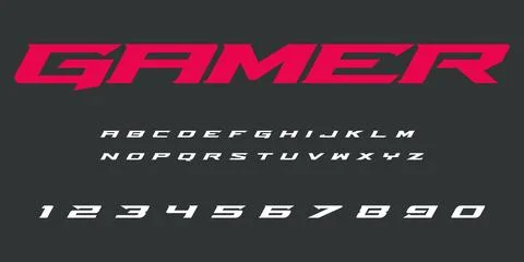 Gamer Typography Vector – Bold Esports Lettering Illustrazione stock