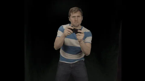 Gamer Upset Black Background Video stock 34372696