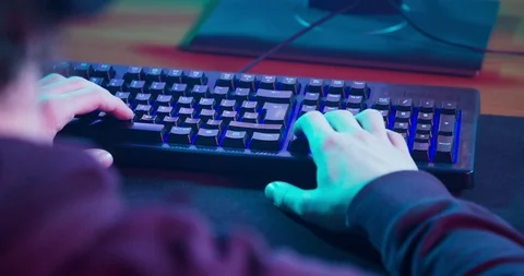 Gamer is using arrow keys Stock Footage 104208727