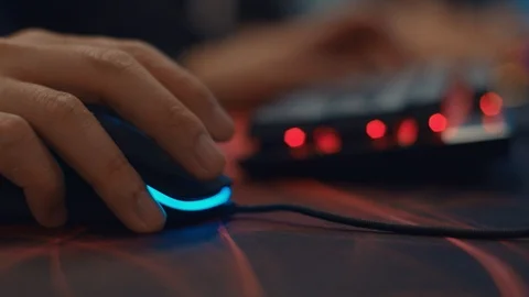 Gamer Using Mouse &amp; Keyboard 스톡 동영상 112052646