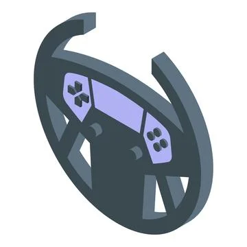 Gamer using steering wheel simulator playing racing video game Stock Illustration