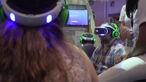 Gamer is in virtual reality Stock Footage 72603197