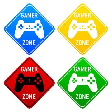 Gamer zone set group stratification. Vector illustration Stock Illustration