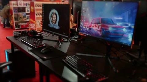 Gamers Computer  Setup Stock Footage 225553953