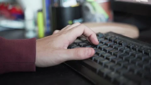 Gamer's Hand, while Playing fps game in his Room Stock Footage 139091249