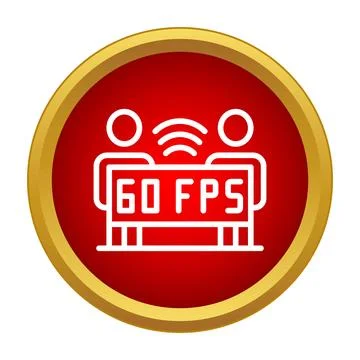 Gamers streaming 60 fps performance icon Stock Illustration
