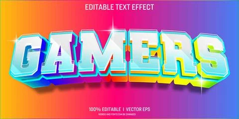 Gamers vector 3d text effect with modern style design Stock Illustration