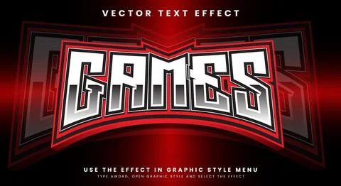 Games 3D editable Text Effect Template Illustrazione stock
