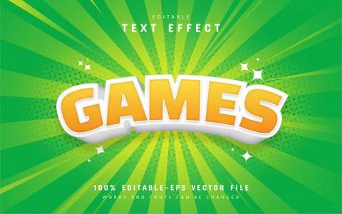 Games cartoon style text effect Stock Illustration