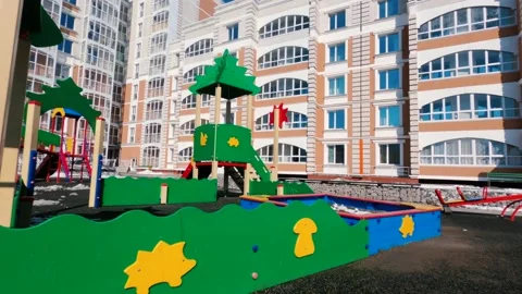 Games for children in the yard Stock Footage 151188307