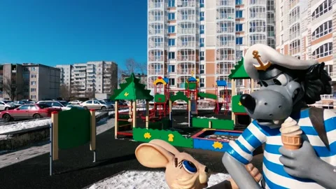 Games for children in the yard Stock Footage 151188315