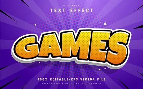 Games comic style text effect Stock Illustration