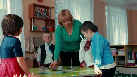 Games for the development of children's speech. Stock Footage 73521345