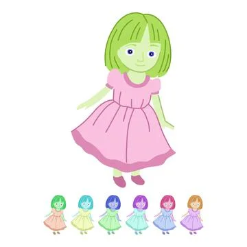 Games doll toy vector cartoon graphic Stock Illustration