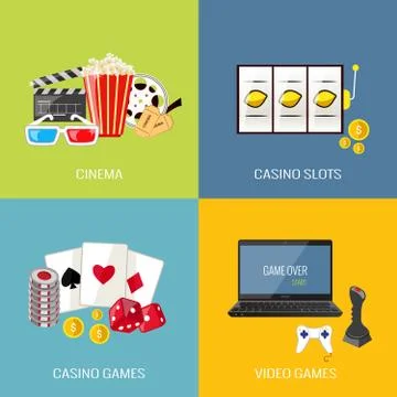 Games flat set イラスト素材